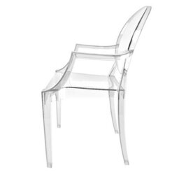 Fusion Living Ghost Style Plastic Louis Armchair Crystal Clear - thumbnail 5