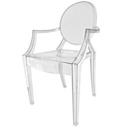 Fusion Living Ghost Style Plastic Louis Armchair Crystal Clear - thumbnail 1