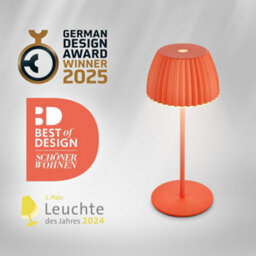 Briloner Battery Powered Orange Dimmable Rechargeable Table Lamp - thumbnail 2