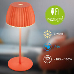 Briloner Battery Powered Orange Dimmable Rechargeable Table Lamp - thumbnail 4