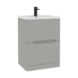Royal Bathrooms Venice 600mm Dove Grey Floor Standing Bathroom Vanity Unit 2 Drawer With Ceramic Basin - 1 Tap Hole Basin - thumbnail 8