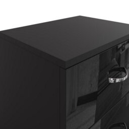 Fwstyle Chilton Pair Of 2 Drawer Bedside Tables Black Gloss (H) 46 (W) 45 (D) 40Cm - thumbnail 2