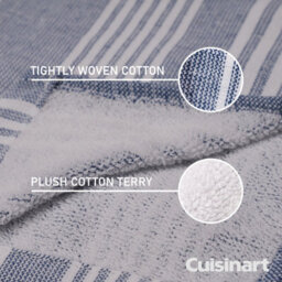 Cuisinart Fouta Professional Blue Rectangle 100% Cotton Yarn Dye Tea Towel 40 X 70Cm Pack Of 2 - thumbnail 5