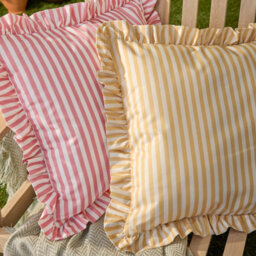 Wylder Millie Ruffle Striped Outdoor Cushion, Yellow, 50 X 50Cm - thumbnail 5
