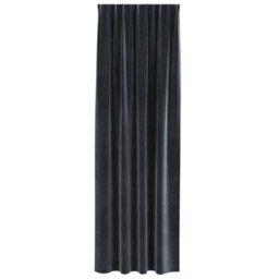 Berkfield Modern Blackout Curtains With Top Tape 2 Pcs Dark Grey Velvet - thumbnail 4