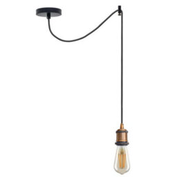 Ledsone Vintage Industrial Pendant Light Yellow Brass Adjustable 2M E27 Bulb With Bulb For Kitchen & Bar - thumbnail 1