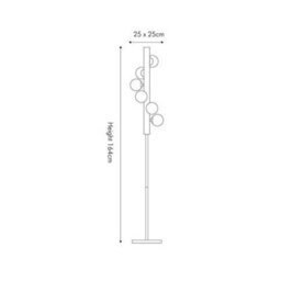 Pacific Lifestyle Glass Ball And Black Metal Floor Lamp For Living Room - thumbnail 6