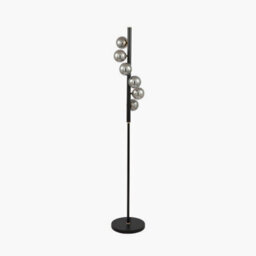 Pacific Lifestyle Glass Ball And Black Metal Floor Lamp For Living Room - thumbnail 2