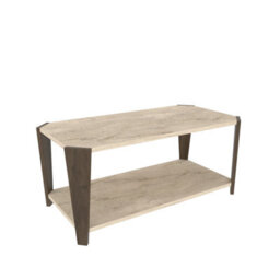 Decorotika Monaco Coffe Table  Walnut Travertine - thumbnail 3