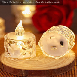 Amorly 12Pack Battery Operated Led Tea Light Candles, Coin Cell Flameless Votive Candles, Warm Light For Halloween, Christmas&party Decor - thumbnail 7