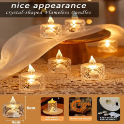 Amorly 12Pack Battery Operated Led Tea Light Candles, Coin Cell Flameless Votive Candles, Warm Light For Halloween, Christmas&party Decor - thumbnail 4