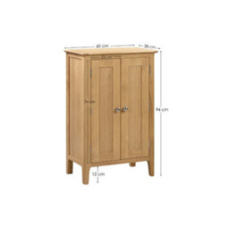Julian Bowen Cotswold Shoe Storage Cupboard - Oak - thumbnail 6