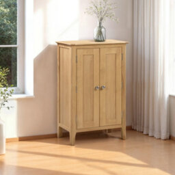 Julian Bowen Cotswold Shoe Storage Cupboard - Oak - thumbnail 1