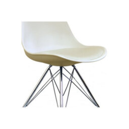 Fusion Living Soho Vanilla Plastic Dining Chair With Chrome Metal Legs - thumbnail 3
