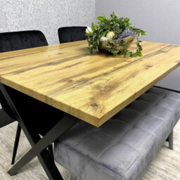 Kosy Koala Modern Dining Table Set With Padded Bench And Black Velvet Chairs - thumbnail 4