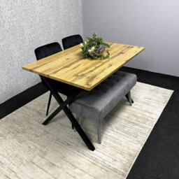 Kosy Koala Modern Dining Table Set With Padded Bench And Black Velvet Chairs - thumbnail 7