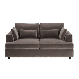 Solace+Co Drew 2 Seater Brown Velvet Sofa - thumbnail 3