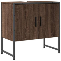Berkfield Bathroom Sink Cabinet Brown Oak 60X33X60 Cm Engineered Wood - thumbnail 2