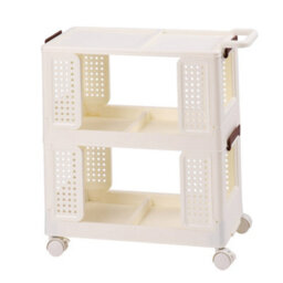 Living And Home 2 Tiers Foldable Kitchen Bathroom Storage Shelf Slim Trolley Cart - thumbnail 2