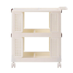 Living And Home 2 Tiers Foldable Kitchen Bathroom Storage Shelf Slim Trolley Cart - thumbnail 1