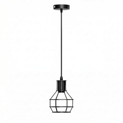 Black Ceiling Light Wire Basket Metal Basket Pendant Lighting Industrial Style Light For Indoor Pendant Light - image 1