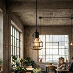 Black Ceiling Light Wire Basket Metal Basket Pendant Lighting Industrial Style Light For Indoor Pendant Light - thumbnail 7