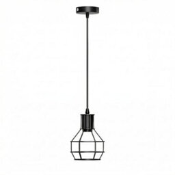 Black Ceiling Light Wire Basket Metal Basket Pendant Lighting Industrial Style Light For Indoor Pendant Light - thumbnail 1