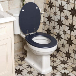 Plum&clay Ellar Dark Grey Oval Toilet Seat Mdf Universal Fit Soft Close Hinges - thumbnail 5