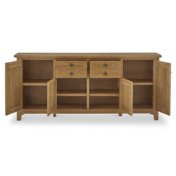Broadway Oak Xl Sideboard Cabinet Fully Assembled - By Roseland Furniture - thumbnail 5