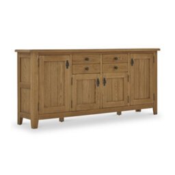 Broadway Oak Xl Sideboard Cabinet Fully Assembled - By Roseland Furniture - thumbnail 1