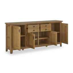 Broadway Oak Xl Sideboard Cabinet Fully Assembled - By Roseland Furniture - thumbnail 3