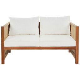 Beliani Garden Lounge Set With Table 4 Seater Antria Acacia Wood Beige - thumbnail 4