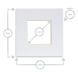 "Nicola Spring Picture Mount For 4 X 4"" Frame - Photo Size 2 X 2"" - Ivory" - thumbnail 4