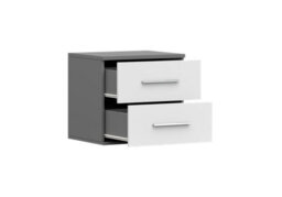 Arte Sophisticated Grey Matt Bedside Table H510mm W550mm D440mm - Stylish Storage For Contemporary Bedrooms - thumbnail 2