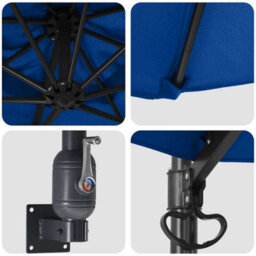 Berkfield Modern Garden Parasol Blue, Black 248 X 248 X 148 Cm Polyester, Steel - thumbnail 7