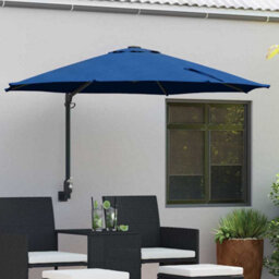 Berkfield Modern Garden Parasol Blue, Black 248 X 248 X 148 Cm Polyester, Steel - thumbnail 2
