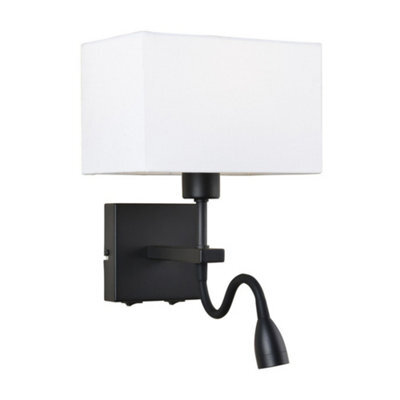 Luminosa Lighting Luminosa Modern Led Bedside Lamp Black Matt, Warm White 3000K 350Lm