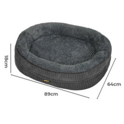 Skylos Orthopedic Plush Dog Bed Soft Washable Pet Bed Grey Cosy Cushion L - thumbnail 4