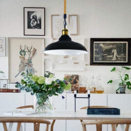 2Pack Modern Metal Ceiling Light Shade Black Inner White 32Cm Easy Fit Pendant Lamp Shade With Free Reducer Plate For Kitchen - thumbnail 5