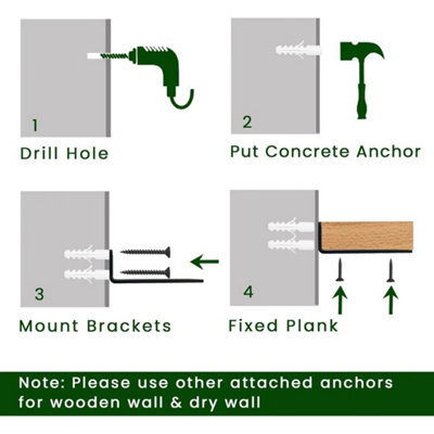 6 Pack 15Cm Heavy Duty Metal Floating Shelf Brackets - image 1