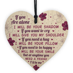 Red Ocean If You Are Alone Hanging Heart Plaque Friendship Gift Signs Best Friends Sister Love Sign Keepsake - thumbnail 1