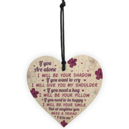 Red Ocean If You Are Alone Hanging Heart Plaque Friendship Gift Signs Best Friends Sister Love Sign Keepsake - thumbnail 5