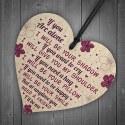 Red Ocean If You Are Alone Hanging Heart Plaque Friendship Gift Signs Best Friends Sister Love Sign Keepsake - thumbnail 6