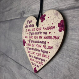 Red Ocean If You Are Alone Hanging Heart Plaque Friendship Gift Signs Best Friends Sister Love Sign Keepsake - thumbnail 7