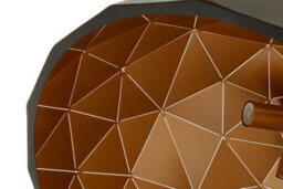 Orsina Large Black & Copper Dome Pendant Light, Matte Black Geometric Hanging Light, Steel Pendant Lamp - thumbnail 5