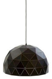 Orsina Large Black & Copper Dome Pendant Light, Matte Black Geometric Hanging Light, Steel Pendant Lamp - thumbnail 3