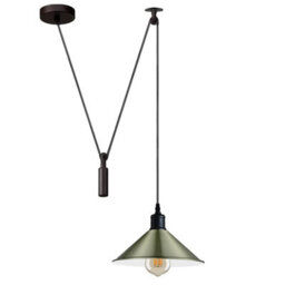 Modern Pendant Light Adjustable Hanging Lamp In Green Brass With 2M Cable, For Kitchen Islands - thumbnail 1