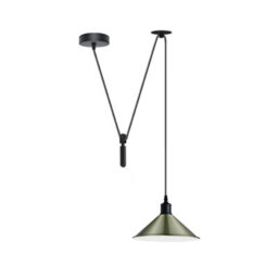 Modern Pendant Light Adjustable Hanging Lamp In Green Brass With 2M Cable, For Kitchen Islands - thumbnail 7