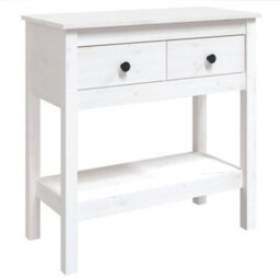 Berkfield Classic Console Table White 75X35X75 Cm Solid Wood Pine