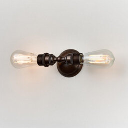 Old School Electric Twin Industrial Wall Light - Dark Bronze - thumbnail 1